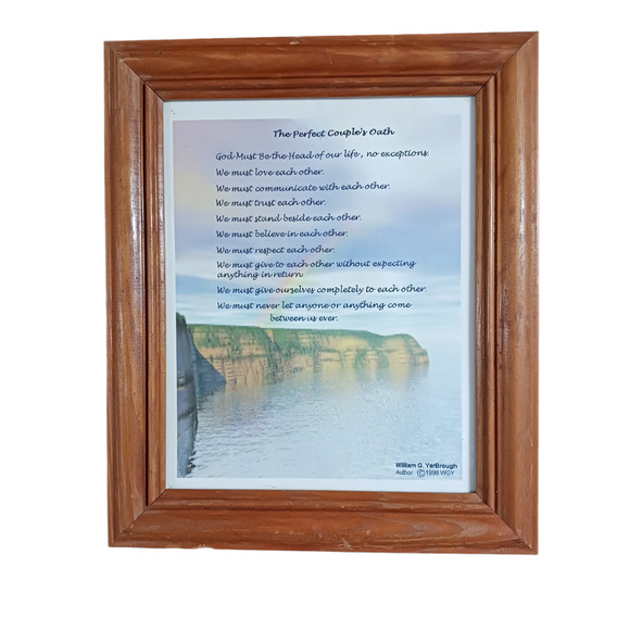 Wedding Vows Framed Poem Perfect Couple Marriage Gift VTG 💍 - Picture 11 of 16